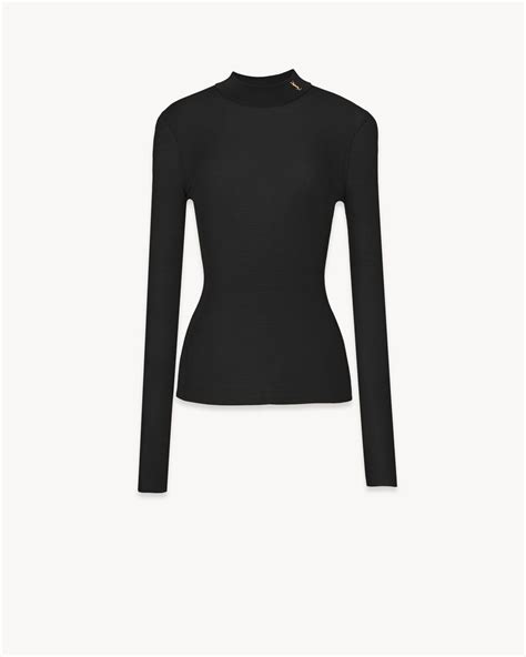 ysl ribbed sweater in silk|SAINT LAURENT Embellished ribbed.